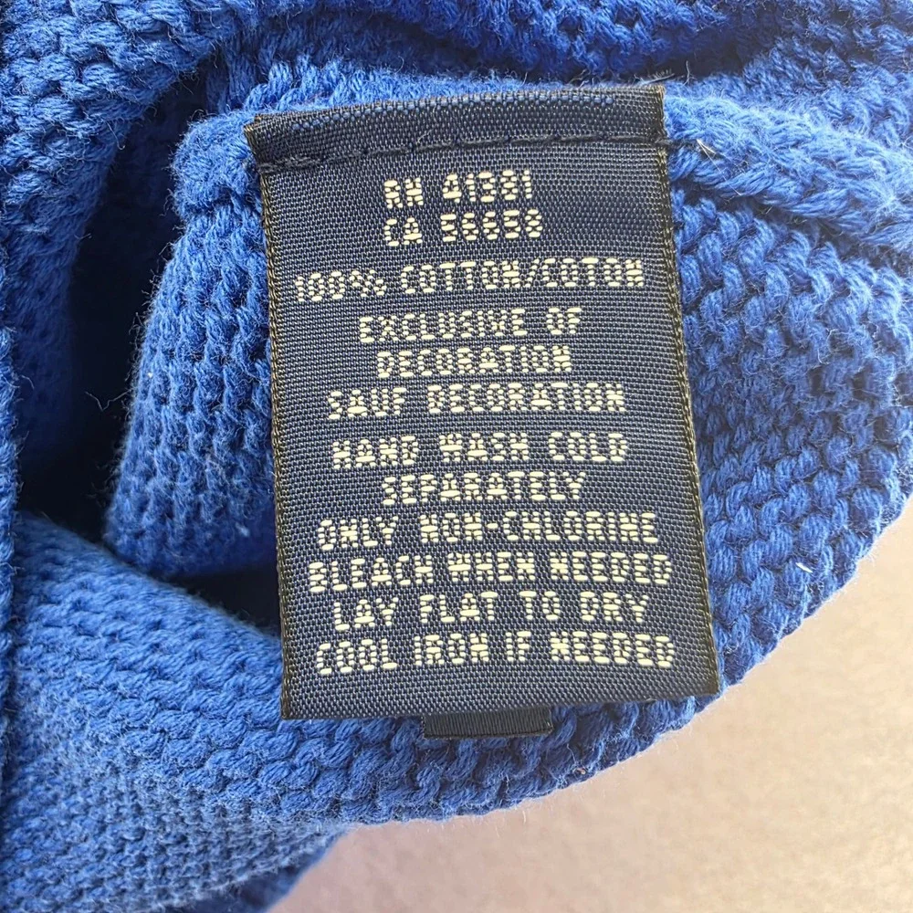 Ralph Lauren Kids Blue Shawl Collar Sweater Cotton Knit‎ Embroidered Pony S/P